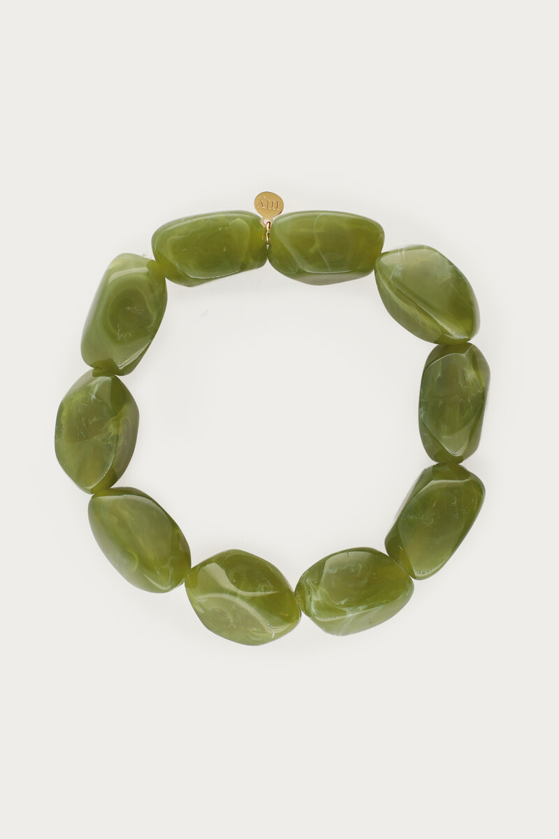 Green bracelet with oval beads | My Jewellery