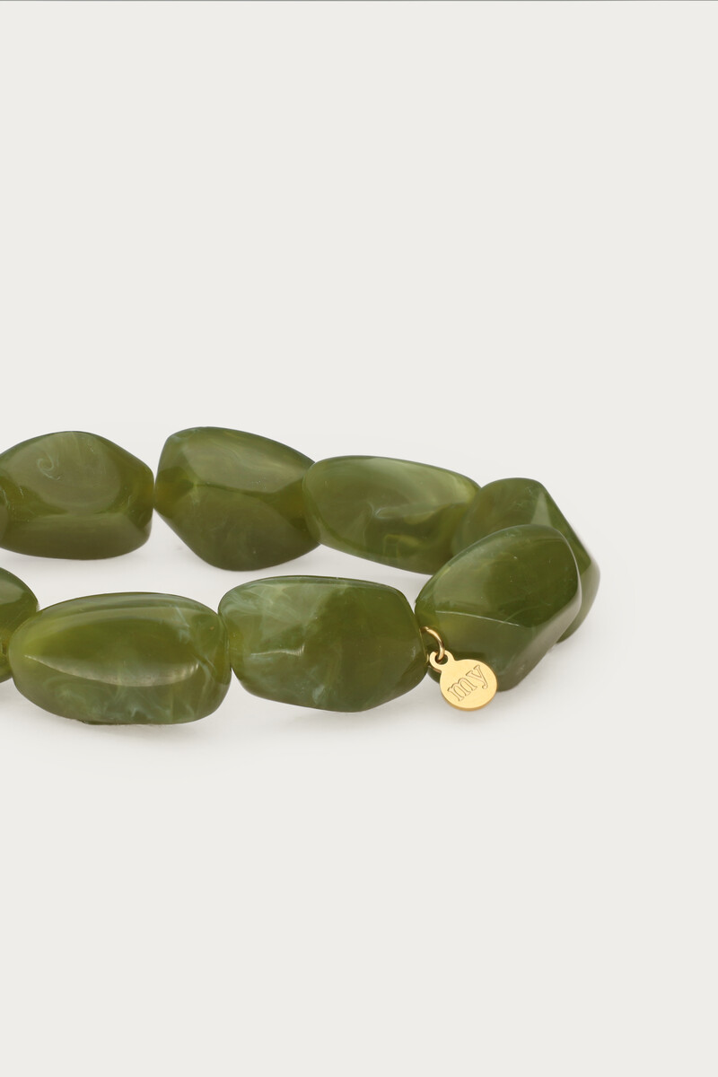 Green bracelet with oval beads | My Jewellery