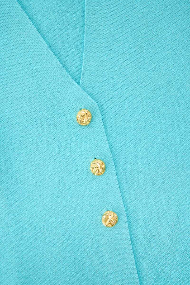 Light Blue Cardigan with Gold Buttons | My Jewellery