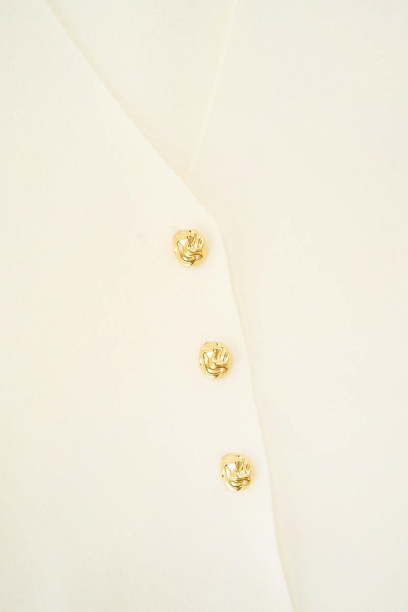 White sleeveless vest with gold buttons | My Jewellery