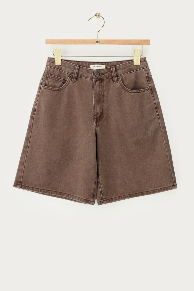 Brown denim shorts | My Jewellery
