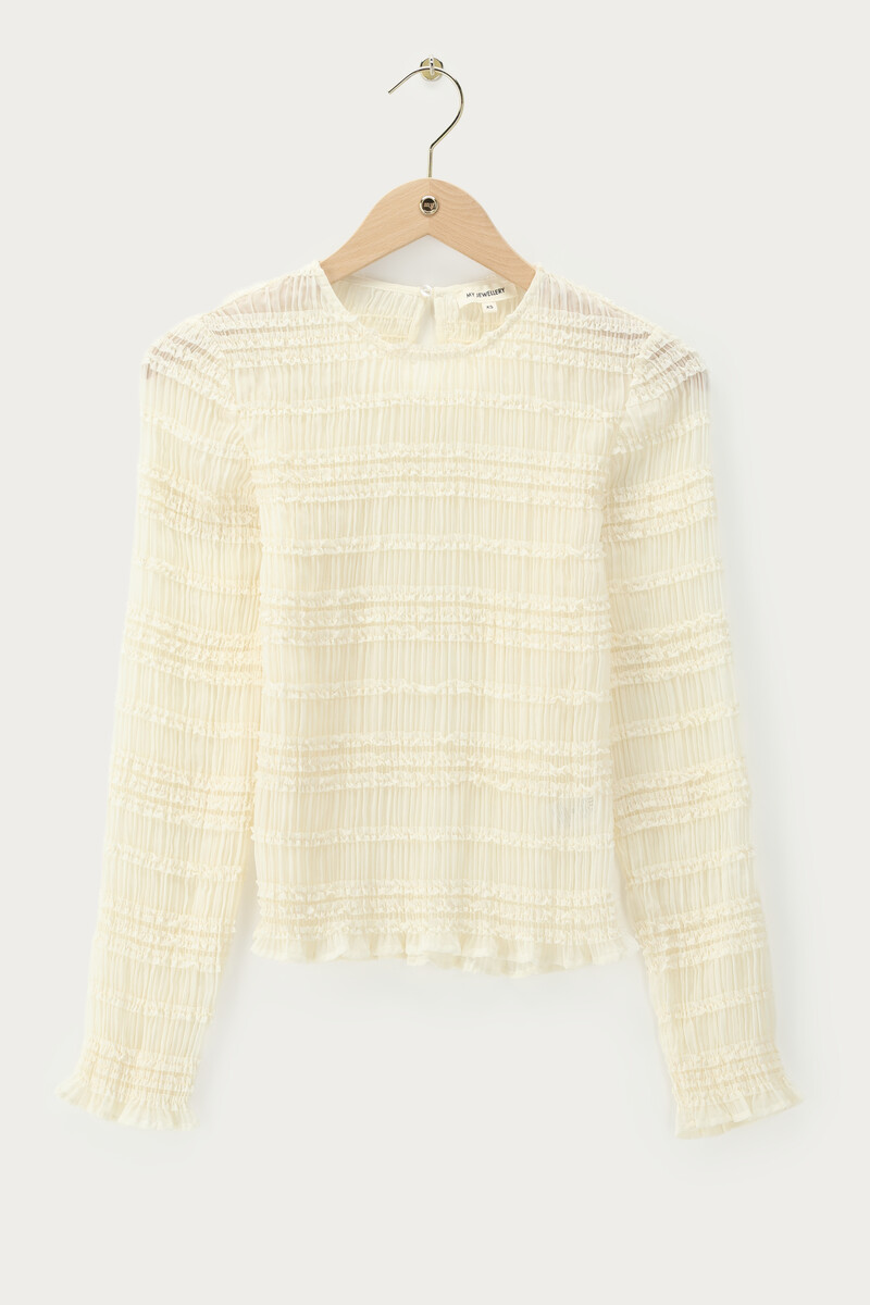 White top with pleats and ruffles | My Jewellery