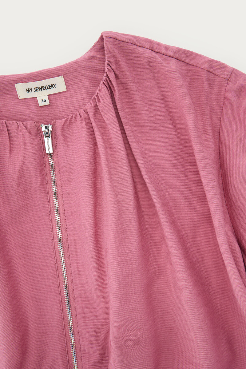 Pink top in balloon look with zip | My Jewellery