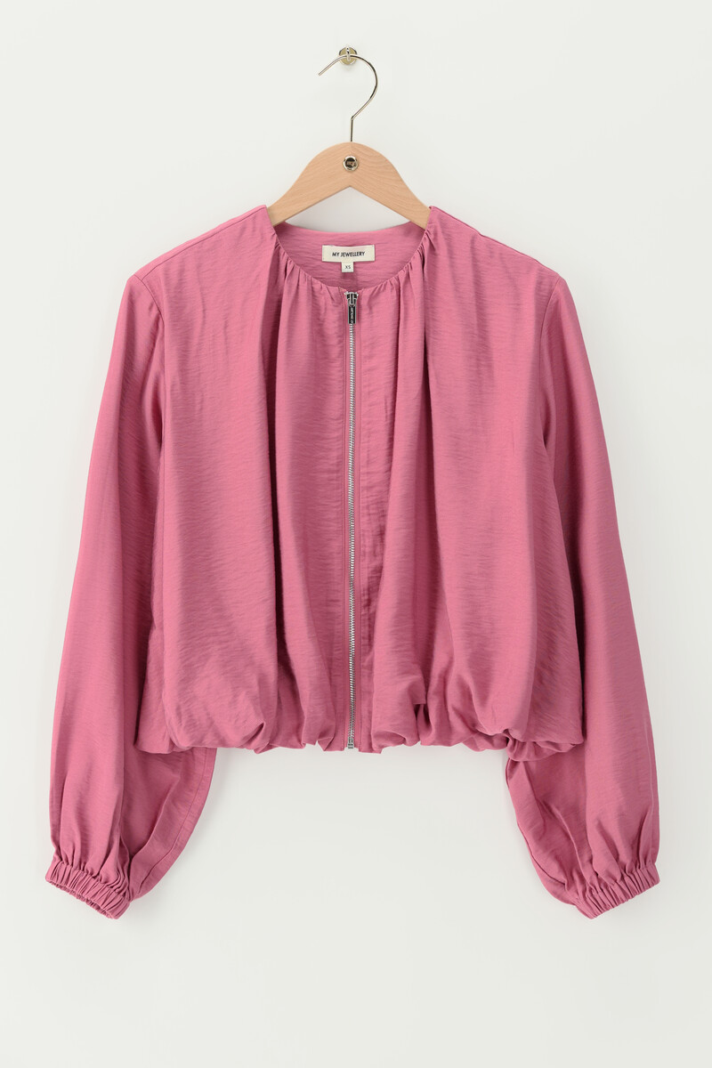 Pink top in balloon look with zip | My Jewellery