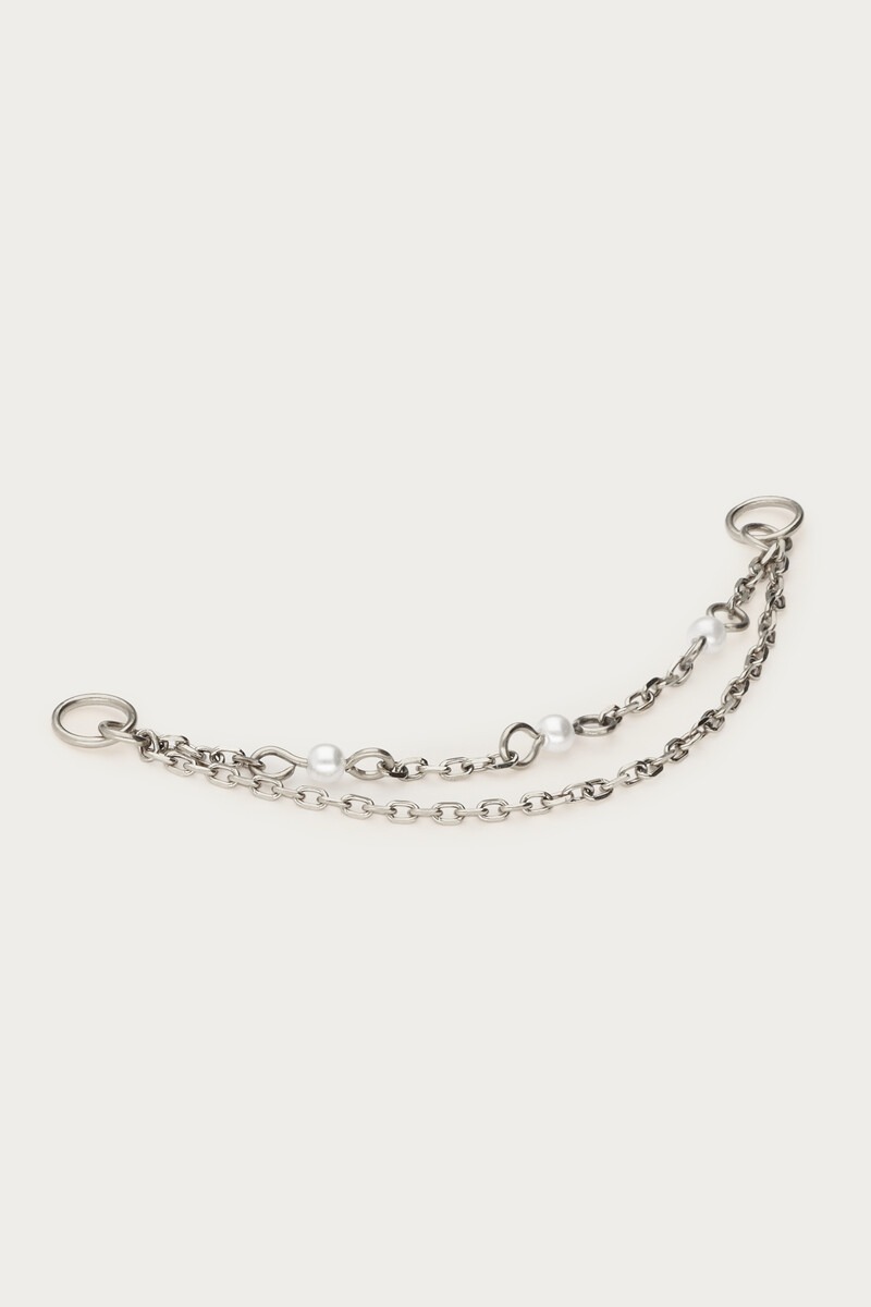 Ear game double earring connector with faux pearl | My Jewellery