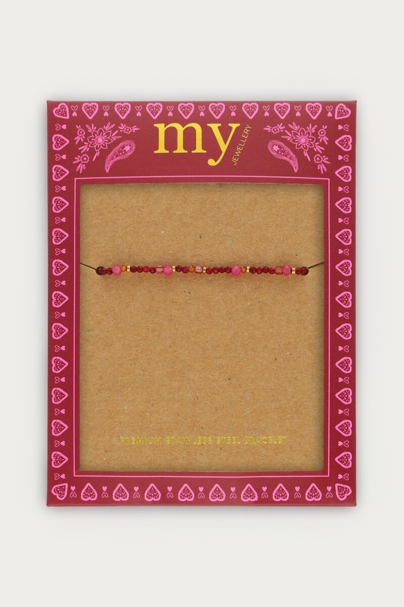 Fortune burgundy elastic beaded bracelet | My Jewellery