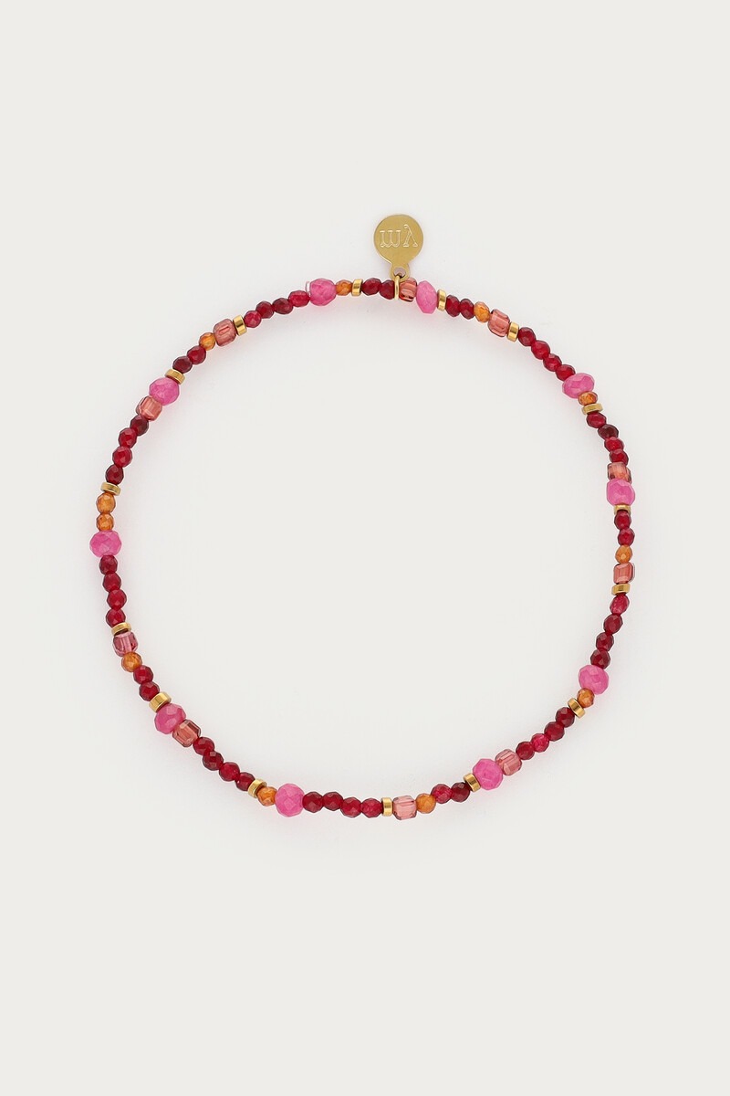Fortune burgundy elastic beaded bracelet | My Jewellery