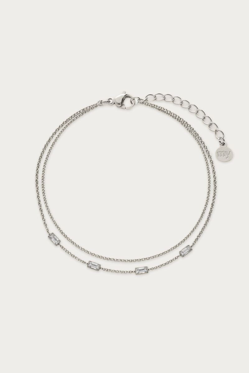 Magical double bracelet with rectangular strass stones | My Jewellery