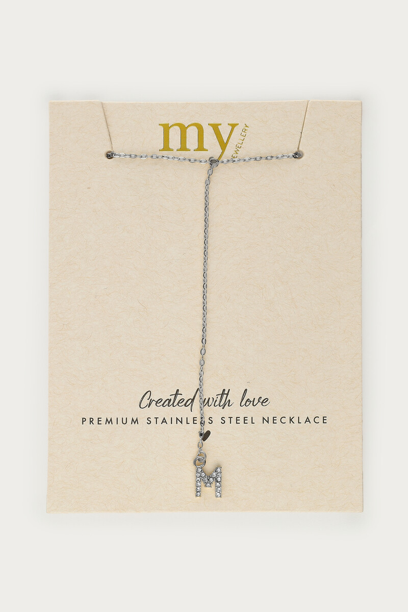 Initial y-necklace with rhinestones | My Jewellery