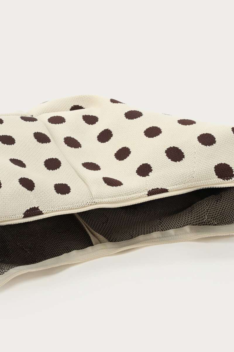 Beige crossbody bag with brown polka dots | My Jewellery