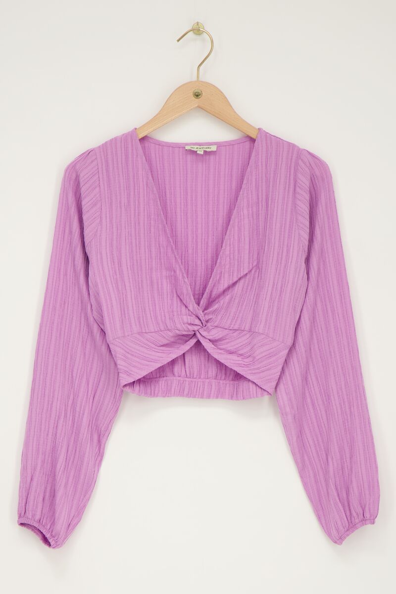 Purple crinkle crop with button detail | My Jewellery