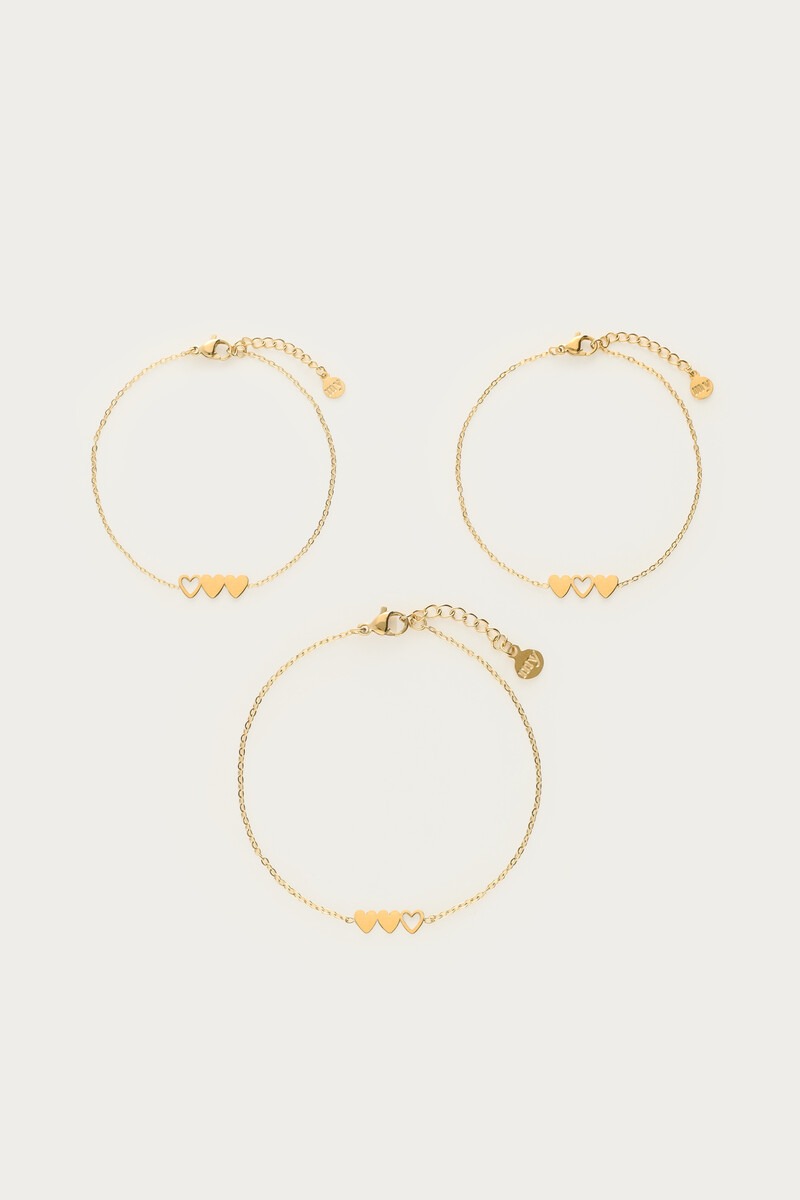 Mother & mini bracelet with three hearts | My Jewellery