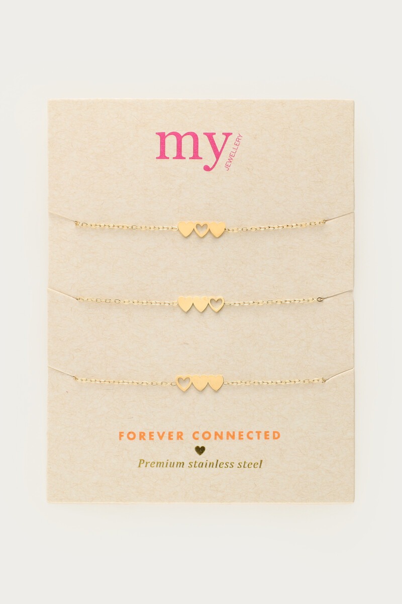 Mother & mini bracelet with three hearts | My Jewellery