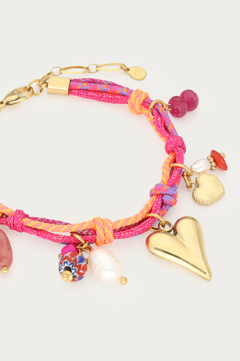 Purple cord bracelet with charms | My Jewellery