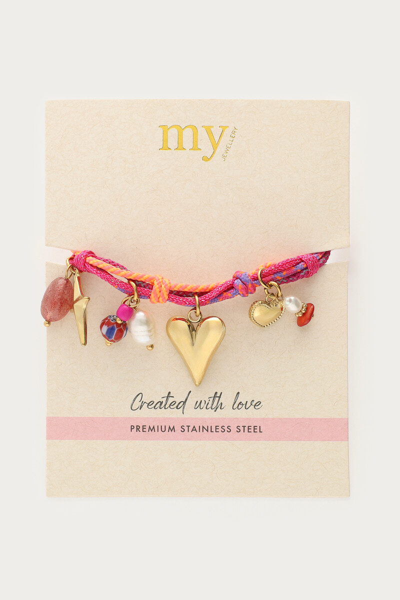 Purple cord bracelet with charms | My Jewellery