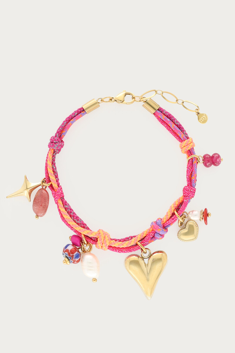 Purple cord bracelet with charms | My Jewellery