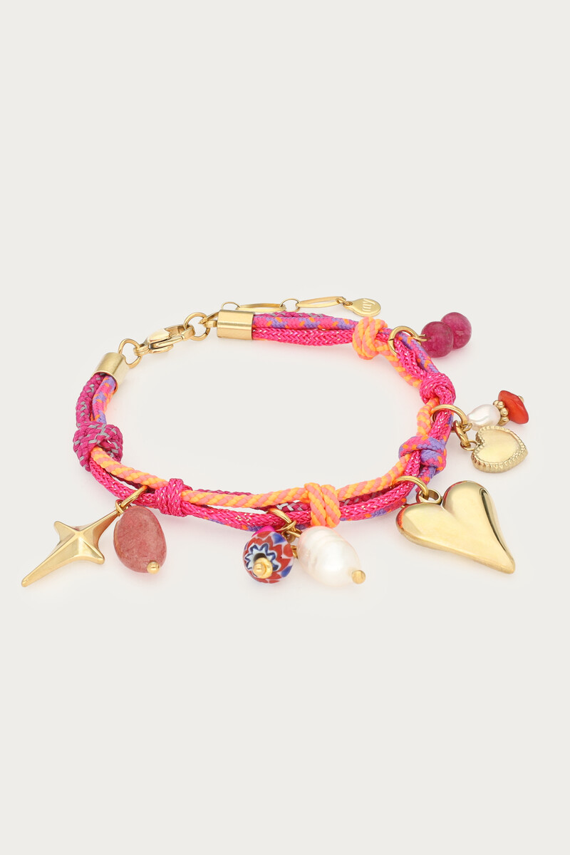 Purple cord bracelet with charms | My Jewellery