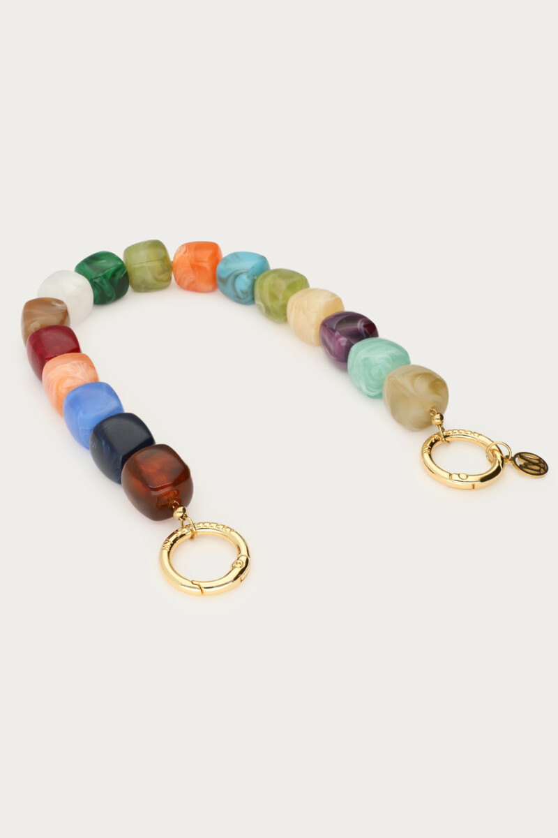 Multicoloured phone cord with statement beads | My Jewellery