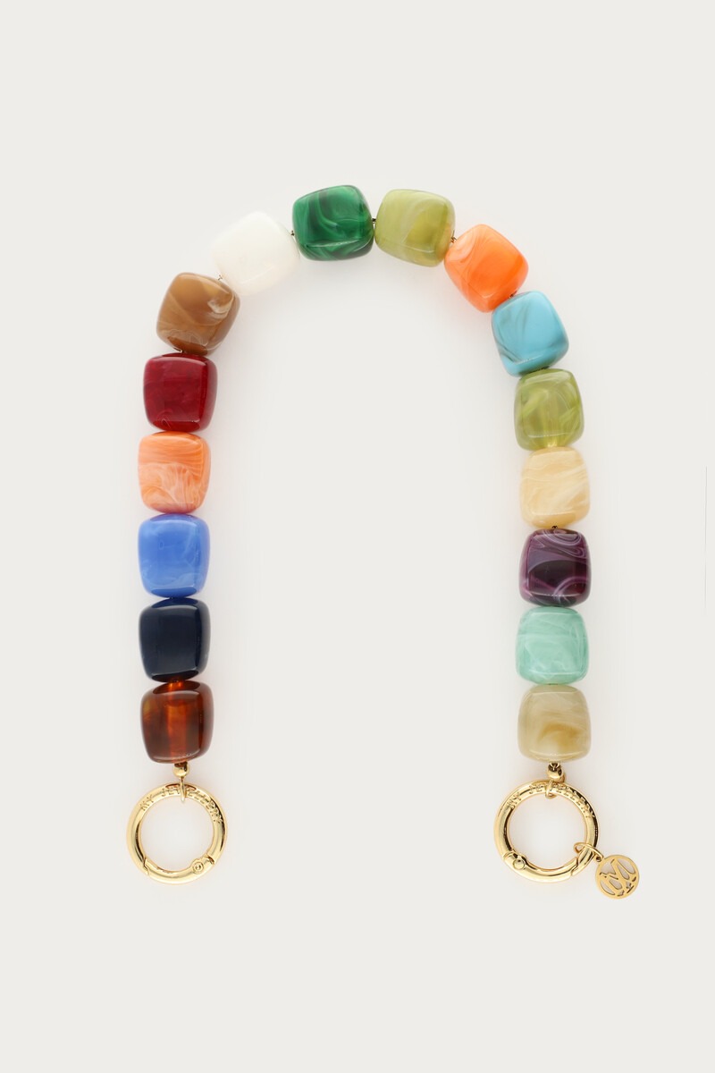 Multicoloured phone cord with statement beads | My Jewellery