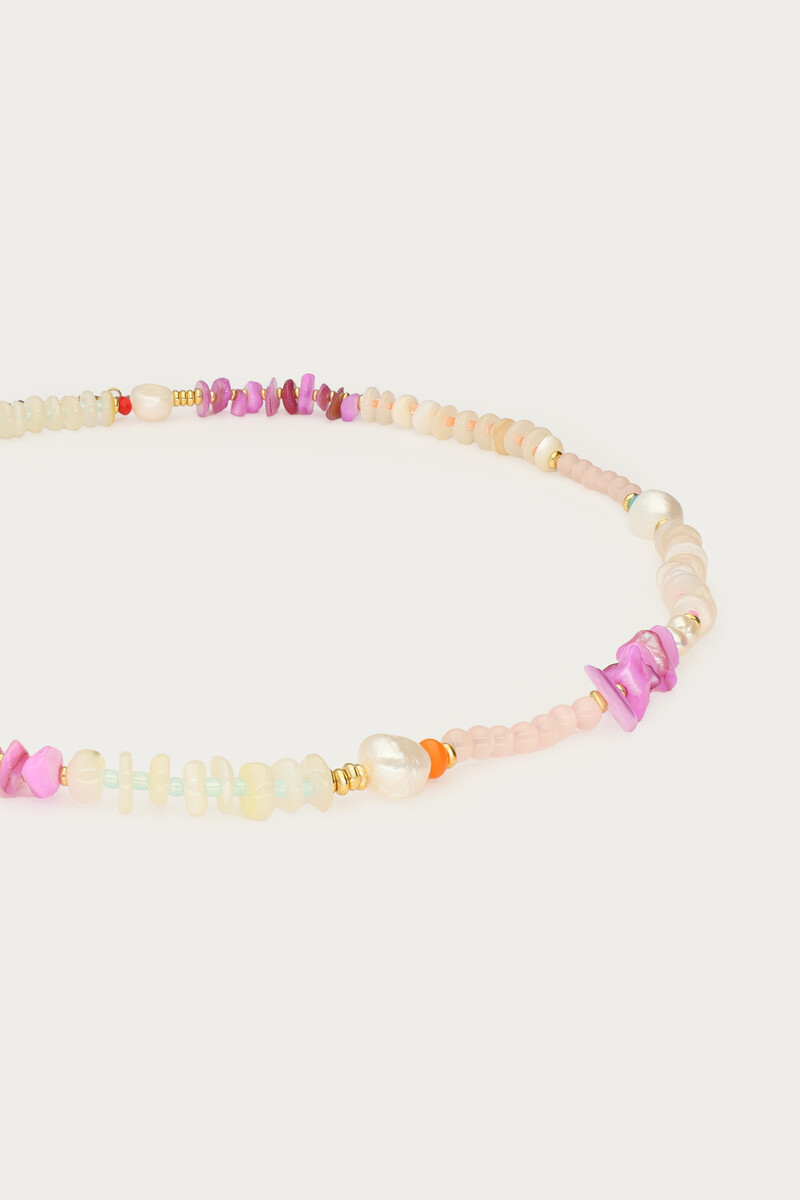 Multicolour necklace with beads and freshwater pearls | My Jewellery