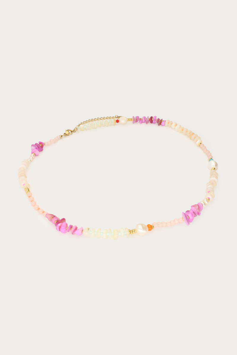 Multicolour necklace with beads and freshwater pearls | My Jewellery