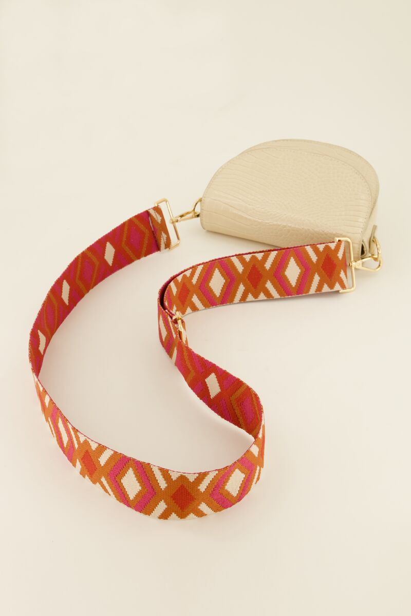 Multicoloured bag strap with aztec print | My Jewellery