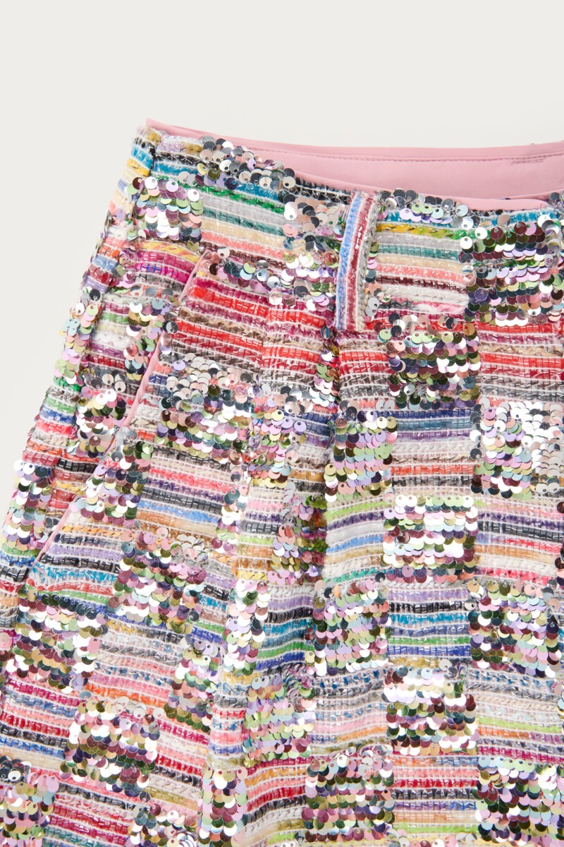 Multicoloured bouclé shorts with sequins | My Jewellery