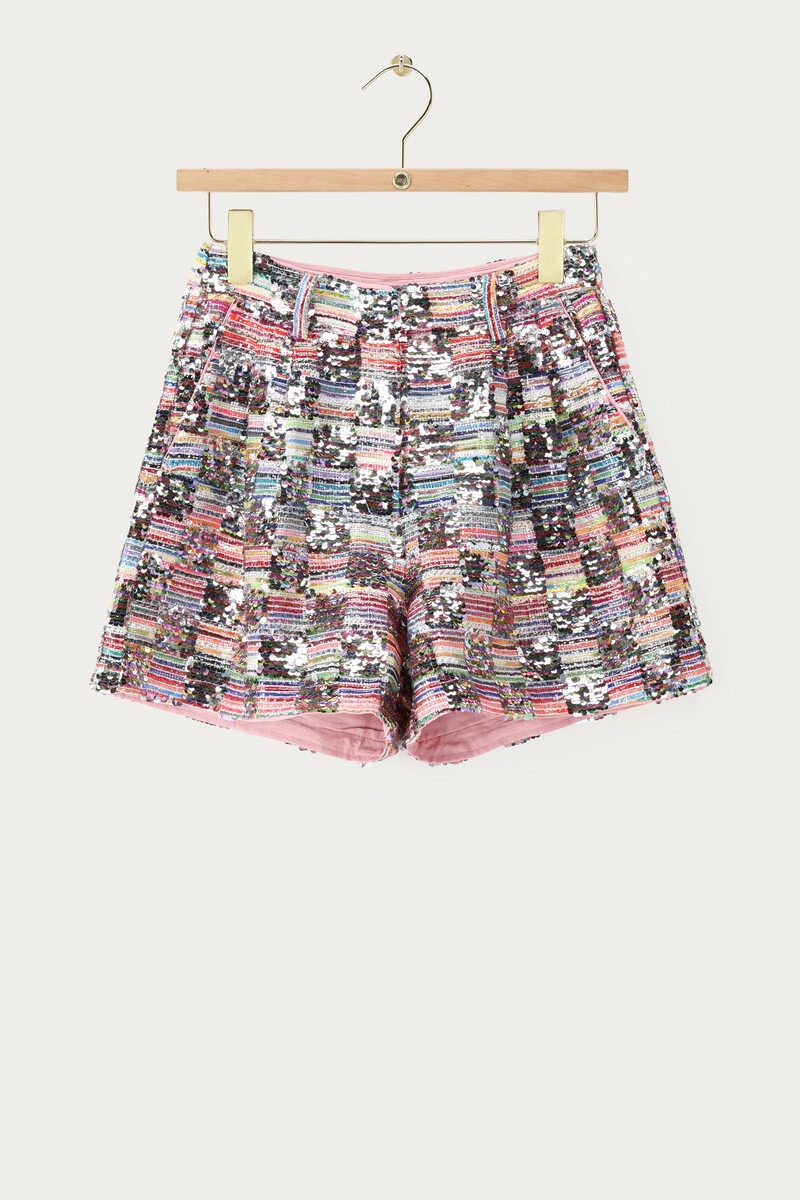 Multicoloured bouclé shorts with sequins | My Jewellery