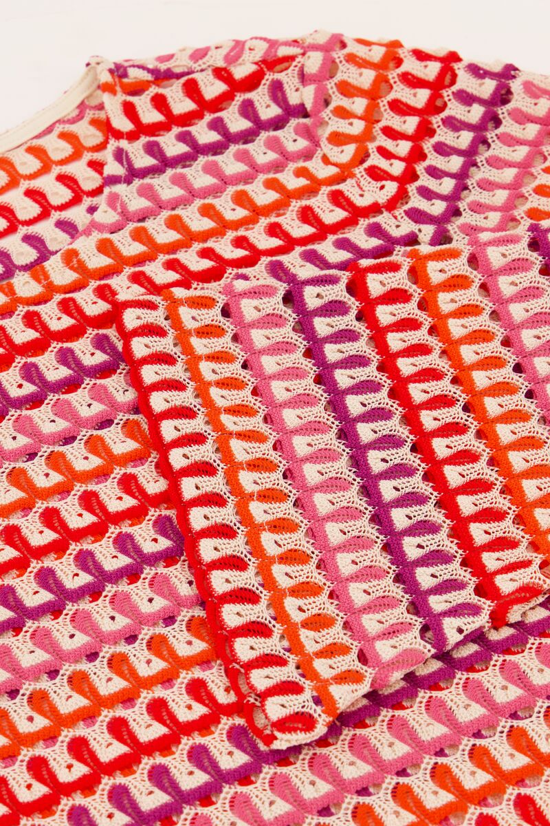 Multicoloured crochet top with flared sleeves | My Jewellery