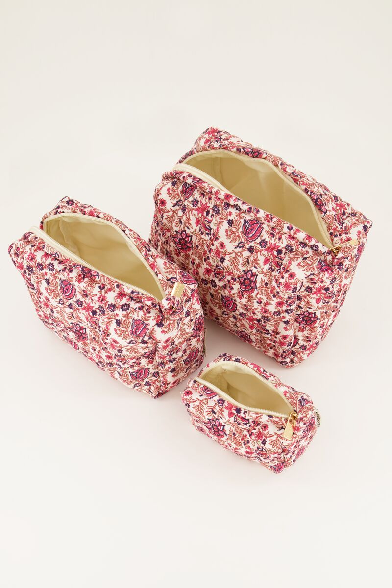 Multicoloured floral print toiletry bag set | My Jewellery