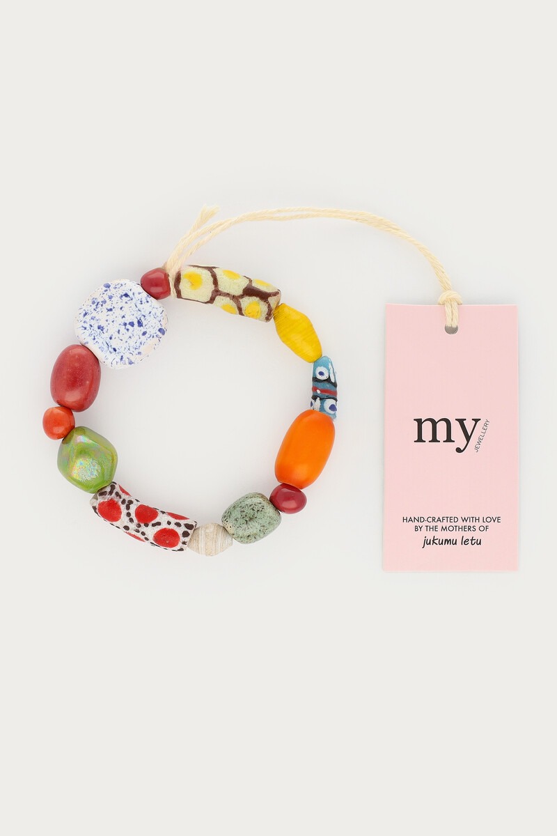 Multicoloured jukumu beaded bracelet | My Jewellery