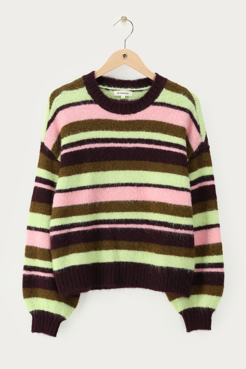 Multicolour knitted sweater with stripes | My Jewellery