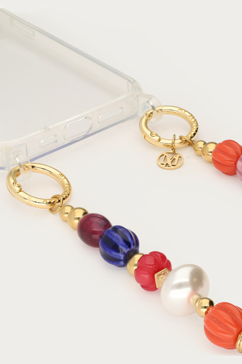 Mulit coloured phone cord with chunky beads | My Jewellery