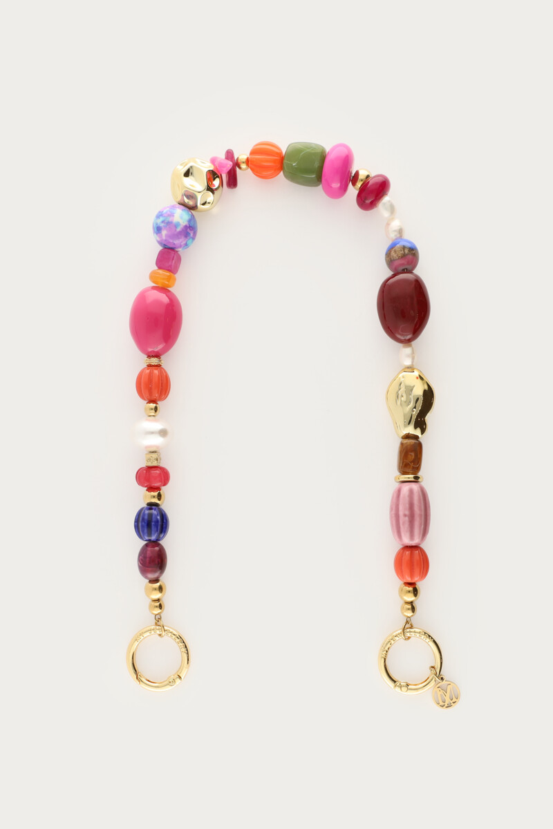 Mulit coloured phone cord with chunky beads | My Jewellery