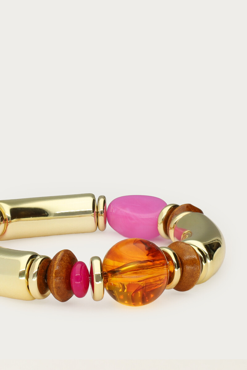 Multicoloured statement elastic beaded bracelet | My Jewellery