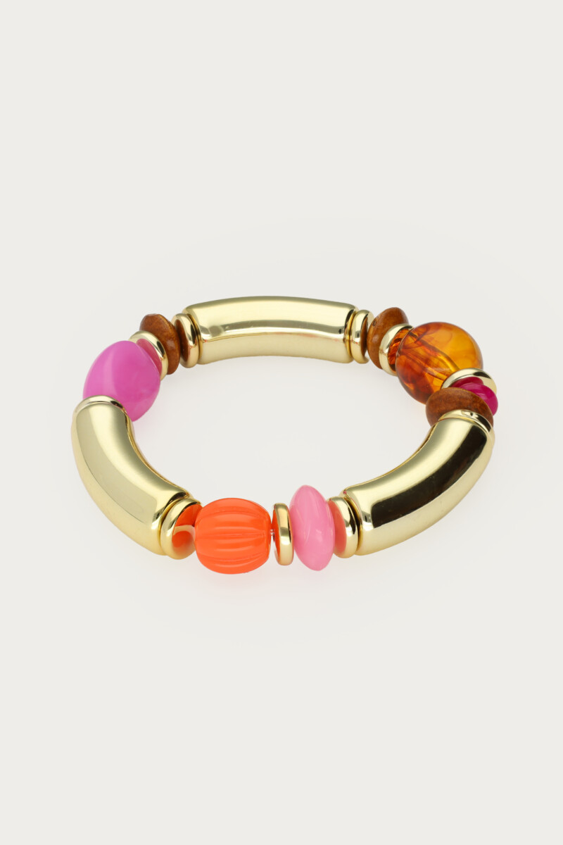 Multicoloured statement elastic beaded bracelet | My Jewellery