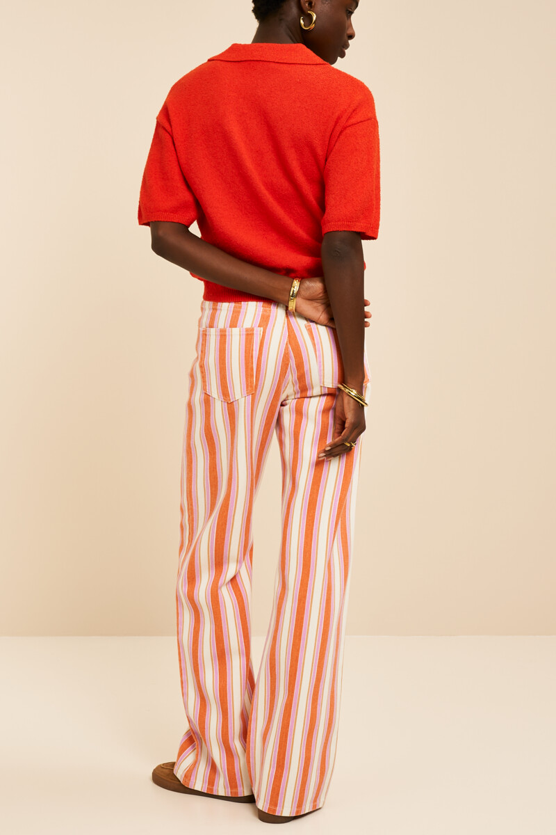 Multicoloured wide leg jeans with stripes | My Jewellery