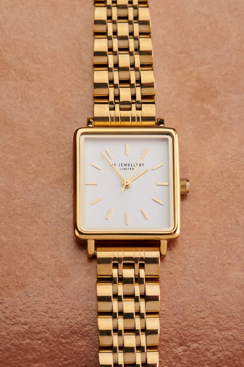 Vierkant horloge met witte wijzerplaat |My Jewellery