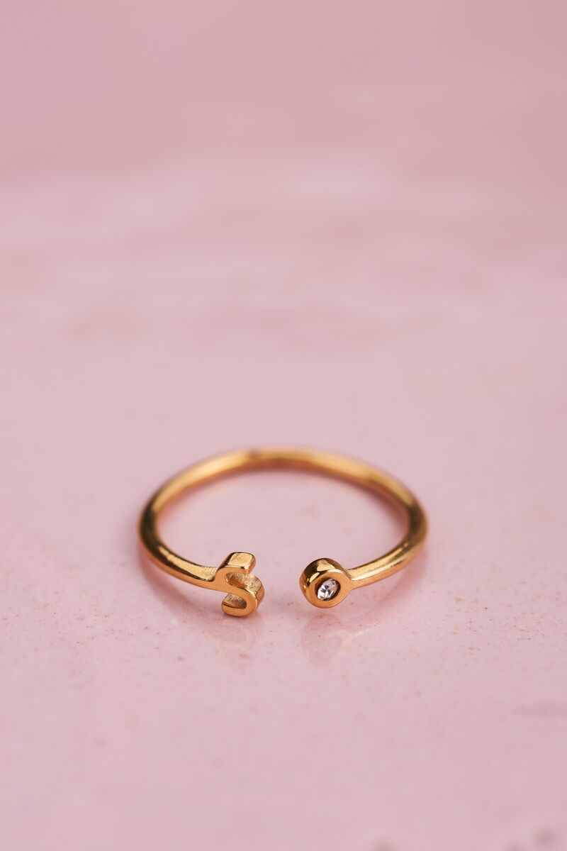 Initial ring met steentje | My Jewellery