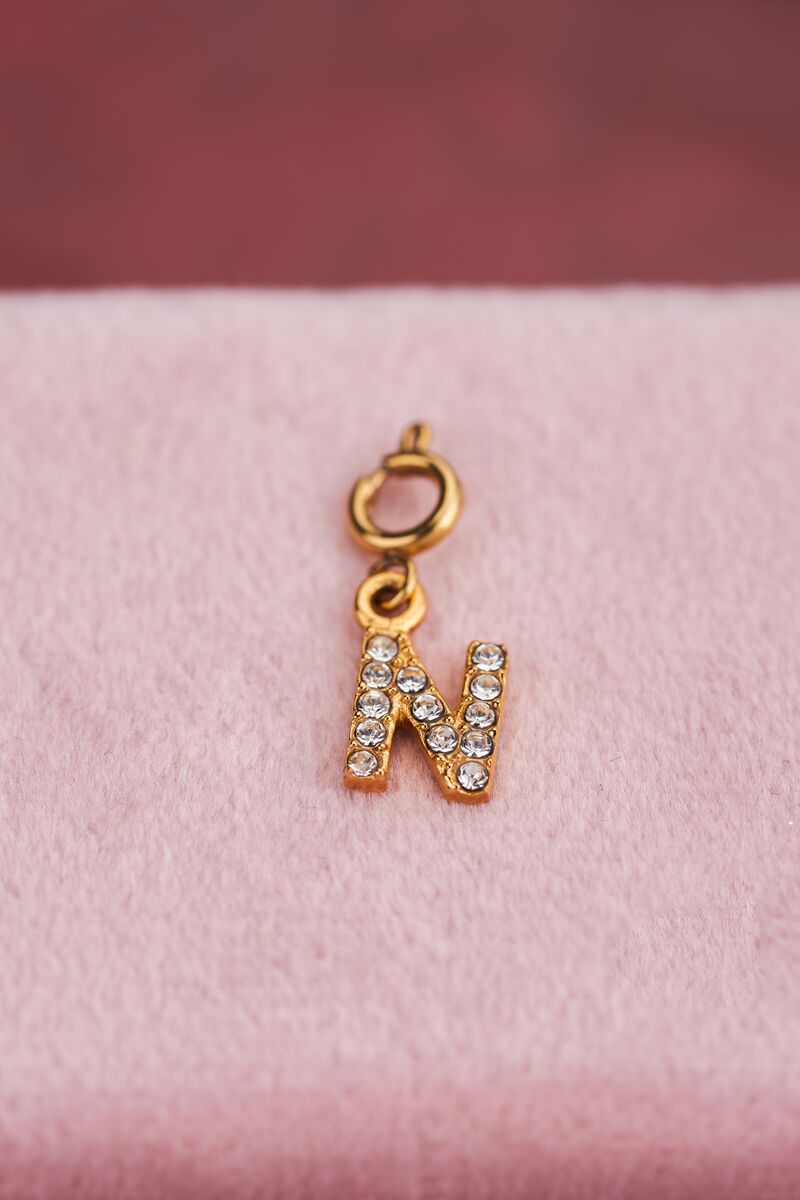 Initial bedel met steentjes | Letter bedel | My Jewellery