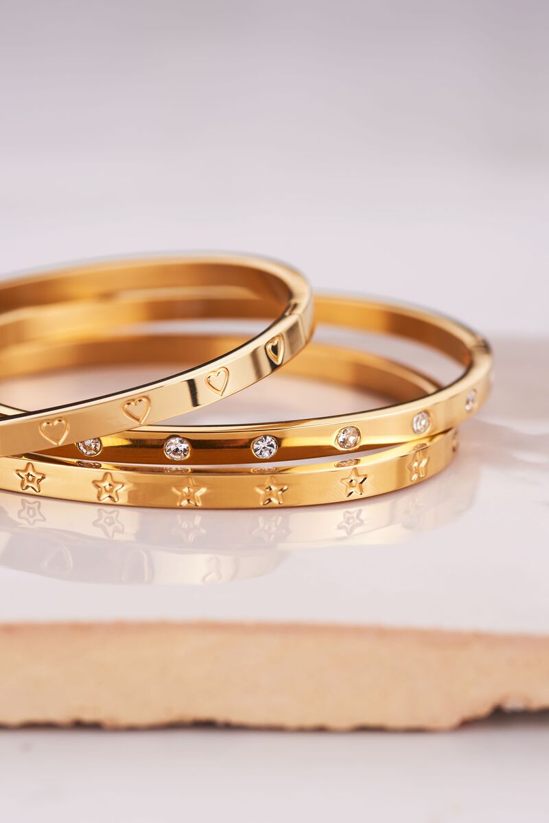 Bangle met gegraveerde hartjes | My Jewellery