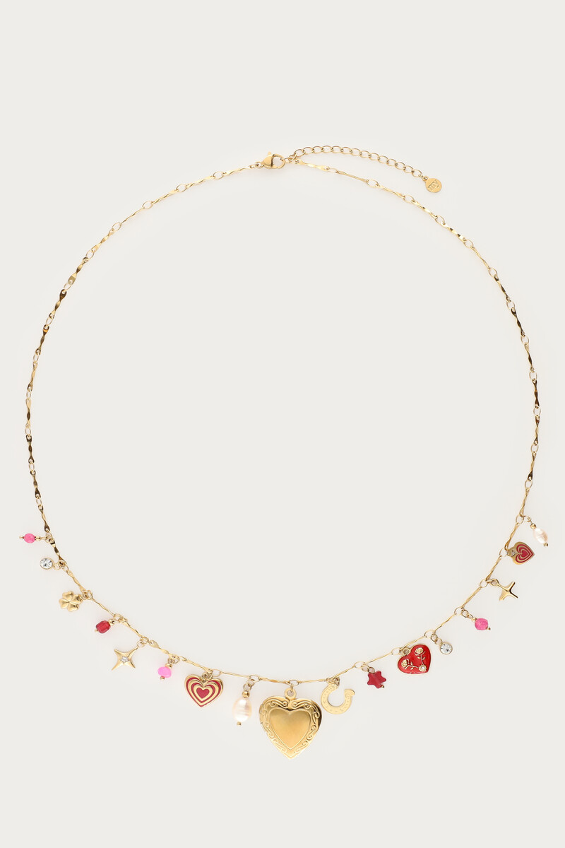 Collier à charms Mystic avec cœur 