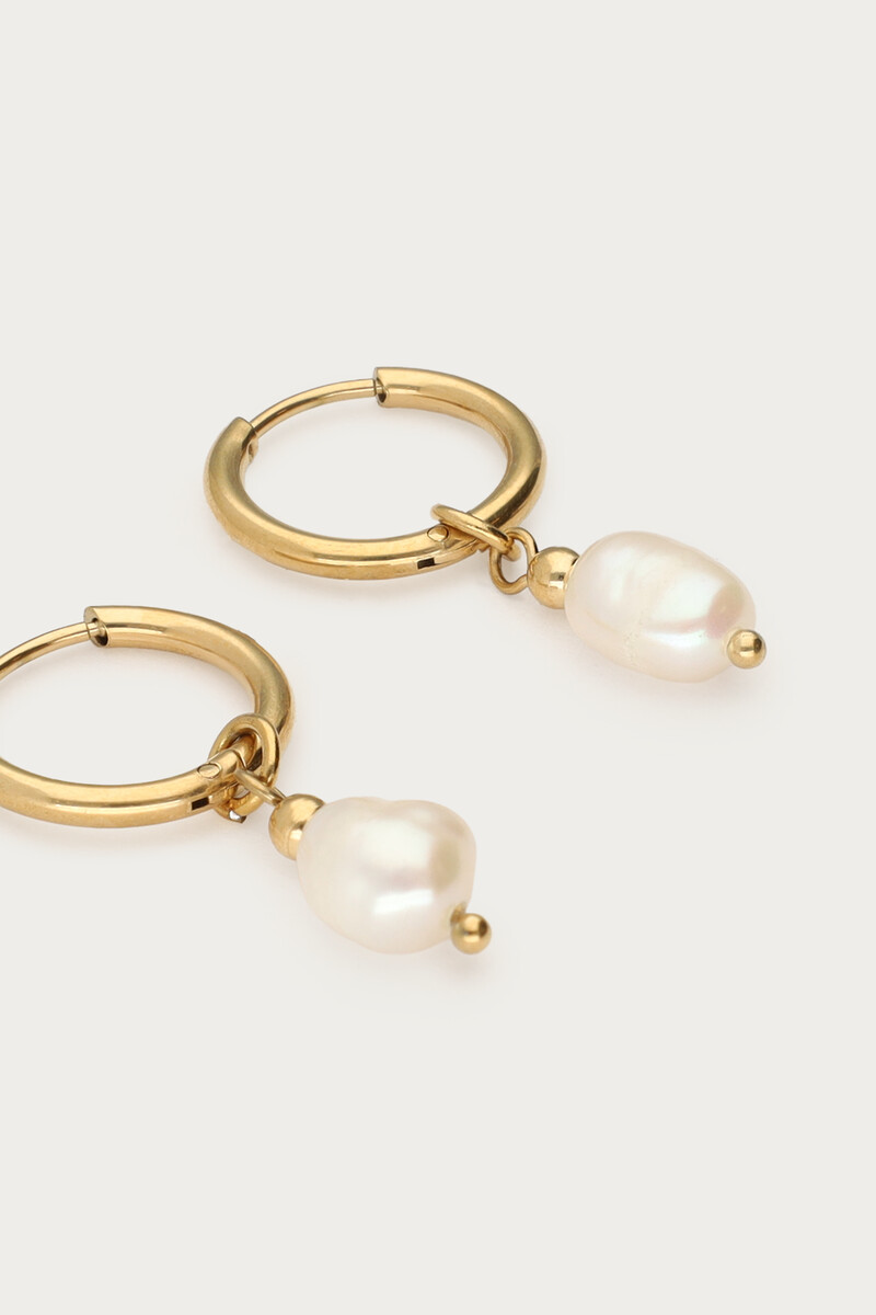 Mystic hoop earrings with freshwater pearl | My Jewellery
