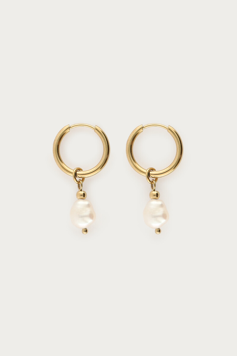 Mystic hoop earrings with freshwater pearl | My Jewellery