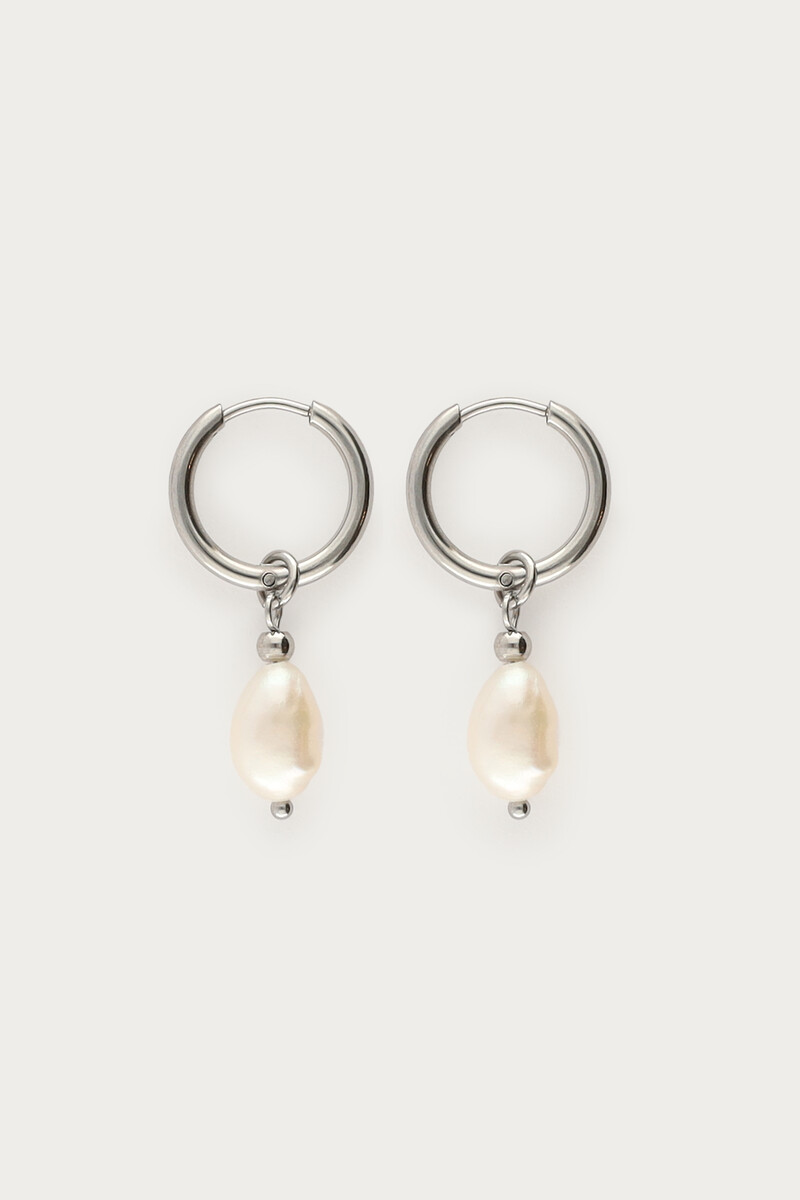 Mystic hoop earrings with freshwater pearl | My Jewellery