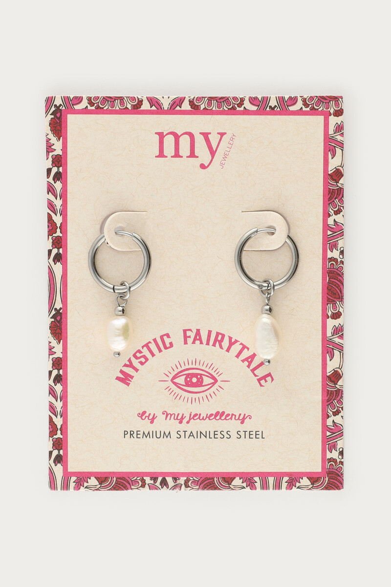 Mystic hoop earrings with freshwater pearl | My Jewellery