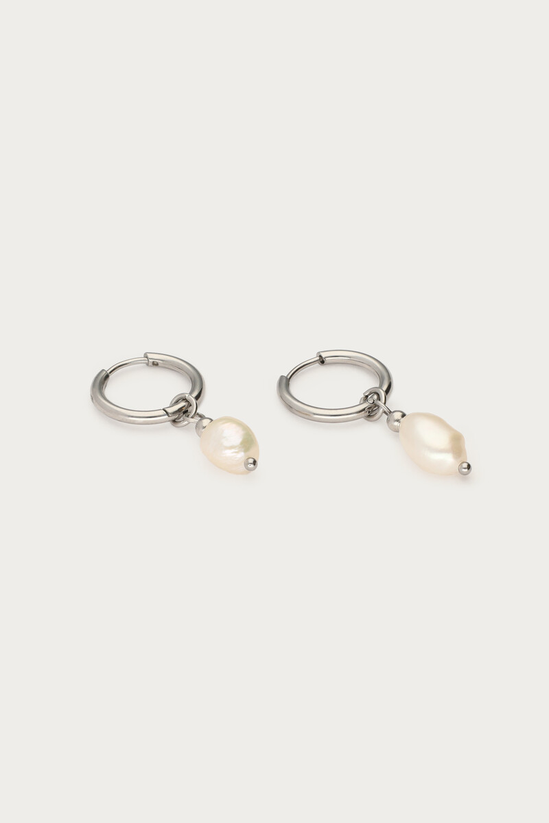 Mystic hoop earrings with freshwater pearl | My Jewellery