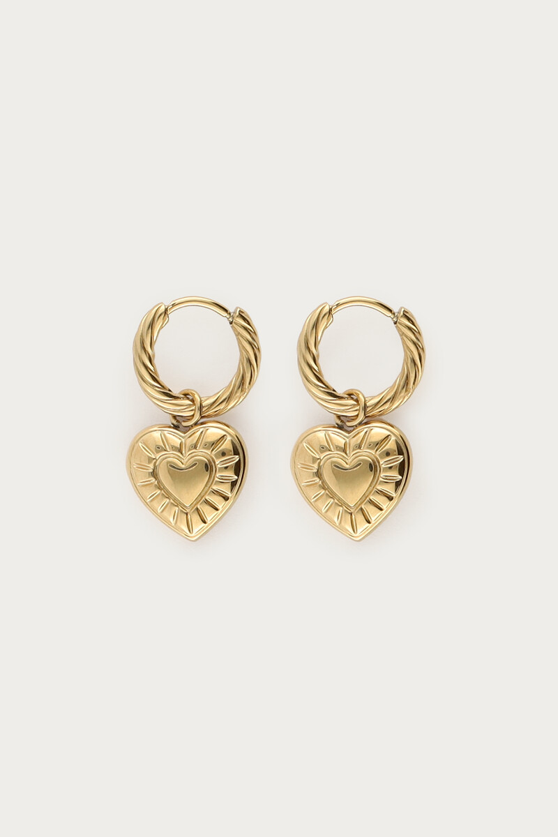 Boucles d'oreilles Mystic cœur rayé 