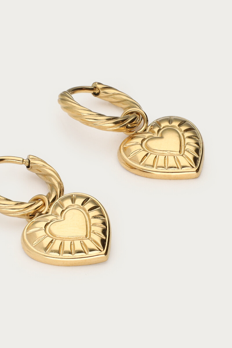 Mystic hoop earrings with striped heart | My Jewellery