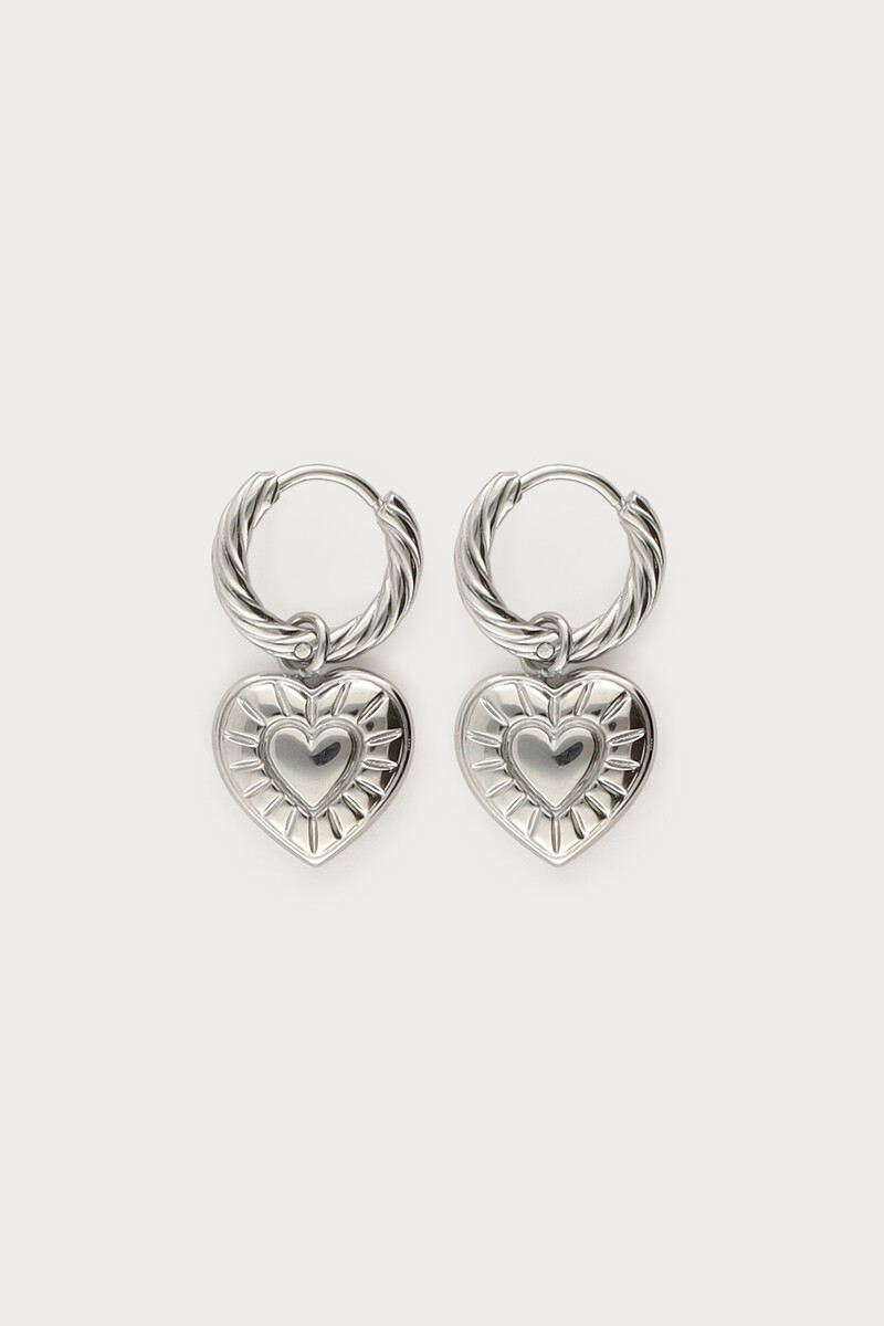 Mystic hoop earrings with striped heart | My Jewellery